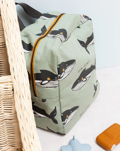 Cotton Canvas Backpack - Whale