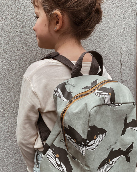 Cotton Canvas Backpack - Whale