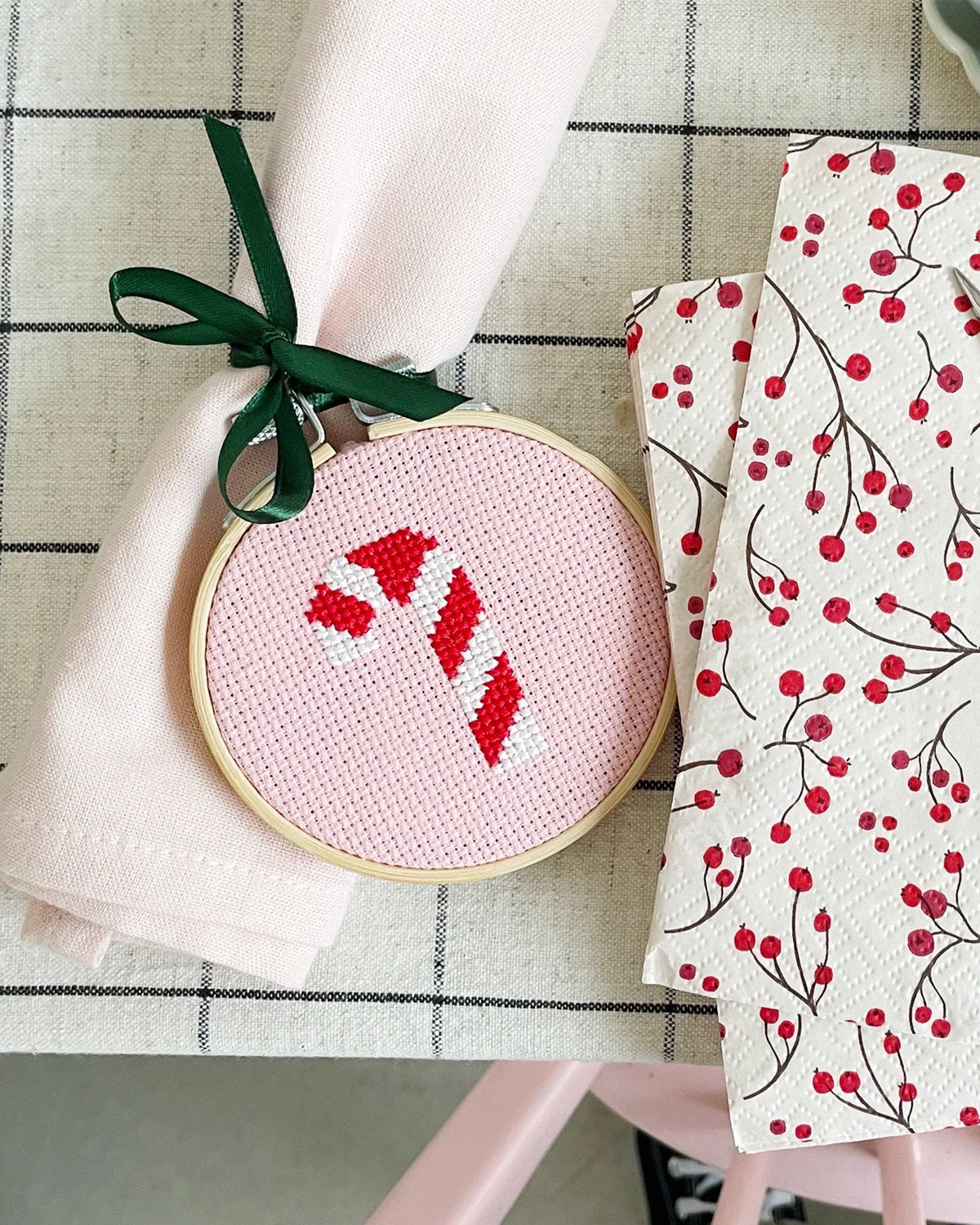 Candy Cane Cross Stitch Kit