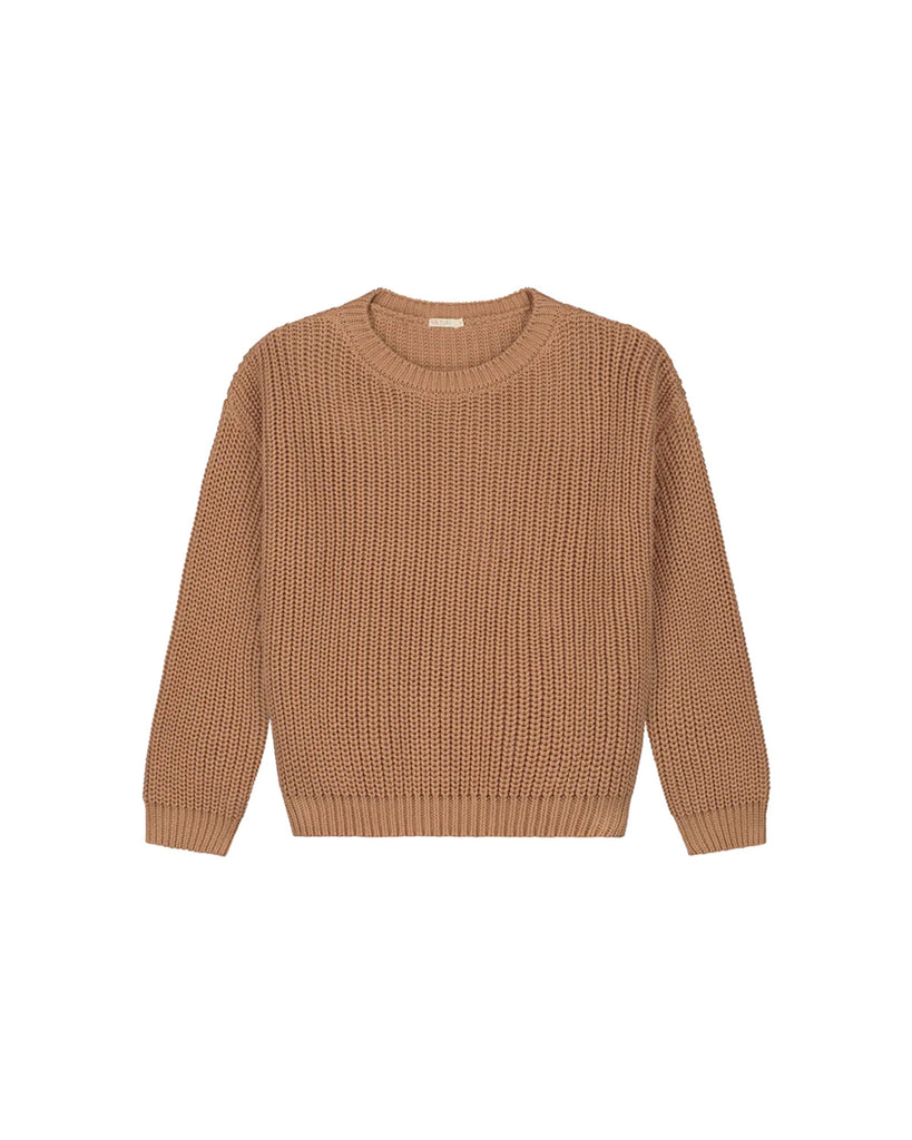 Womens Chunky Knitted Sweater - biscuit