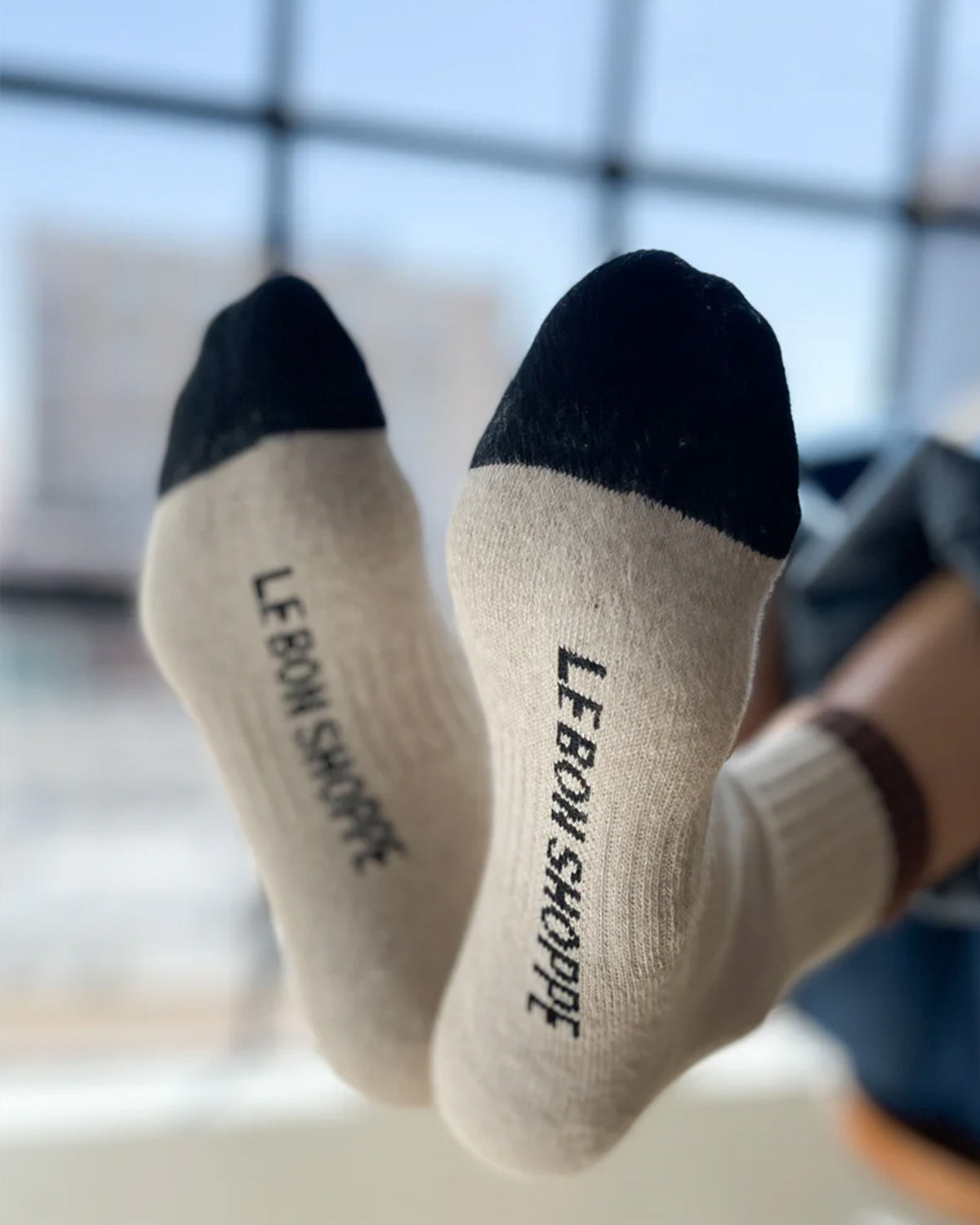 Color Block Girlfriend Socks - Black Coffee