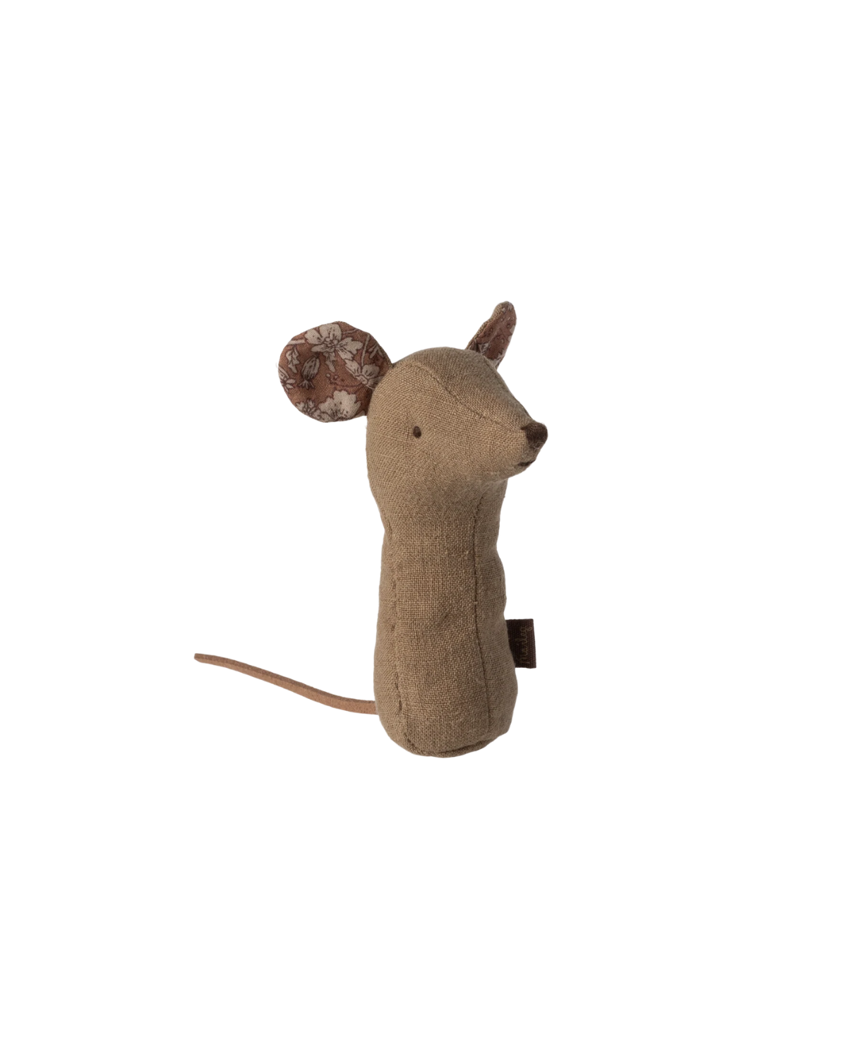 Linen Mouse Rattle - light brown