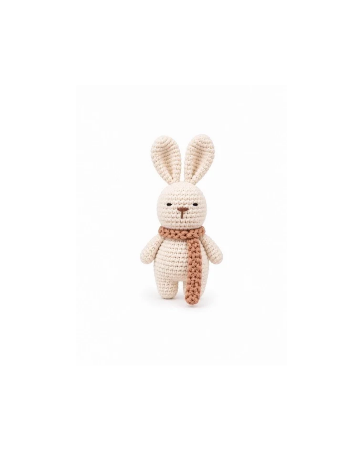 Handmade Organic Cotton Bunny Rattle - apricot