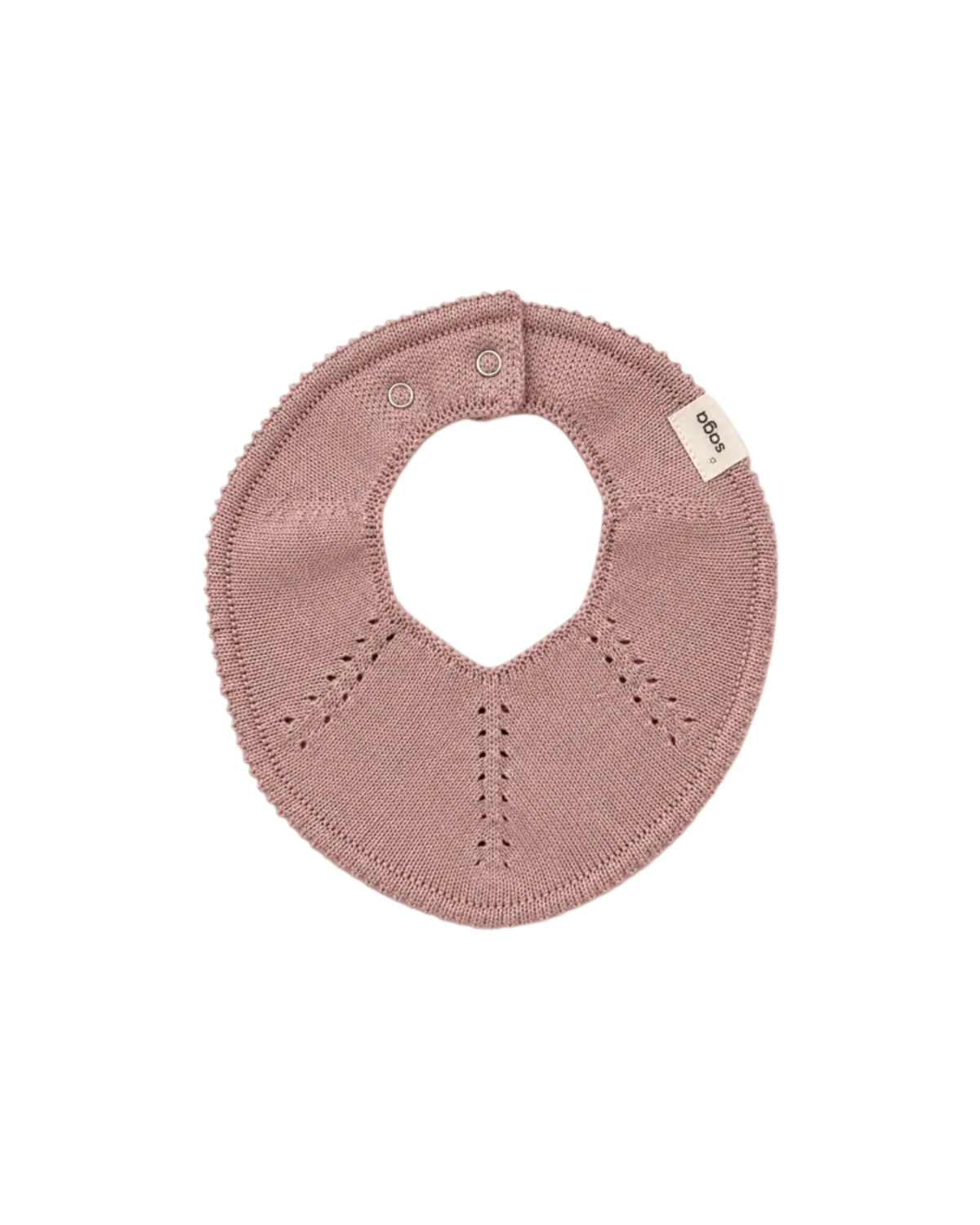 Knitted Baby Bib - rose