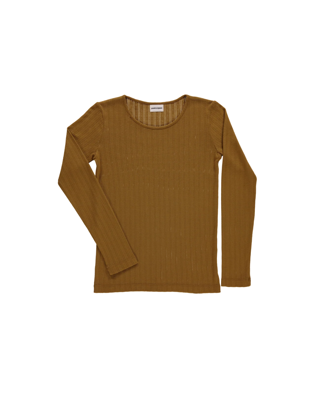 Womens Pointelle Tee - olive <br>Poudre Organic