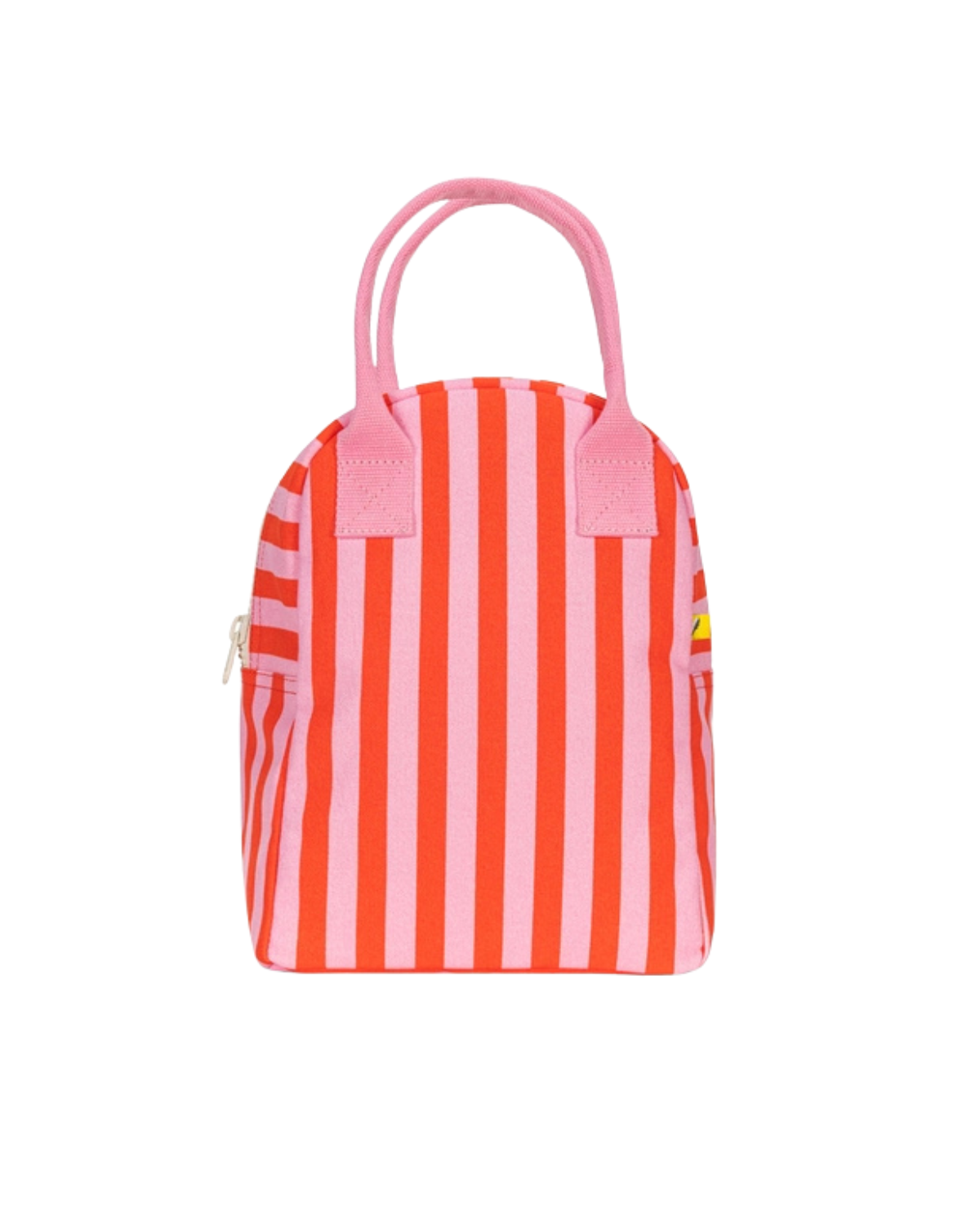 Organic Cotton Canvas Lunch Bag - awning stripe pink <br> Fluf