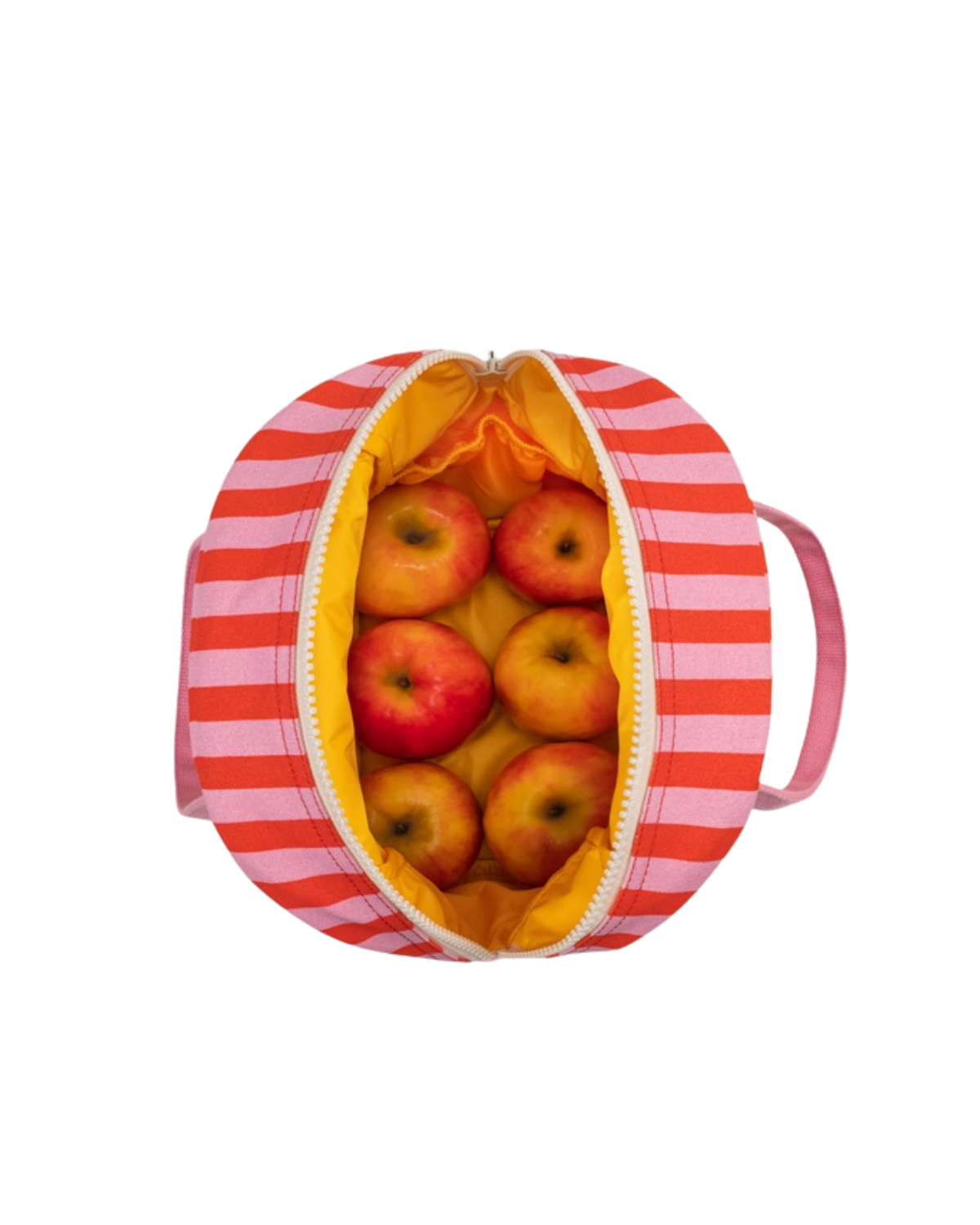 Organic Cotton Canvas Lunch Bag - awning stripe pink <br> Fluf