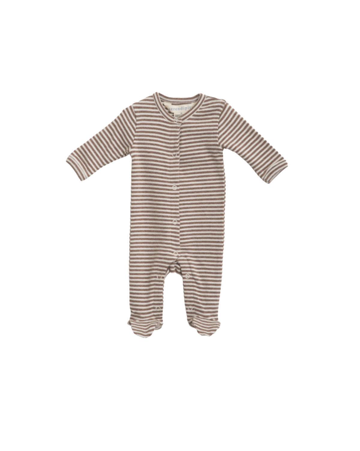 Organic Footies - acorn/ natural stripe <br> Serendipity