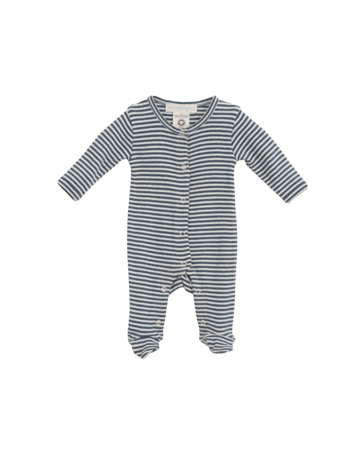 Organic Footies - navy/off white stripe <br> Serendipity