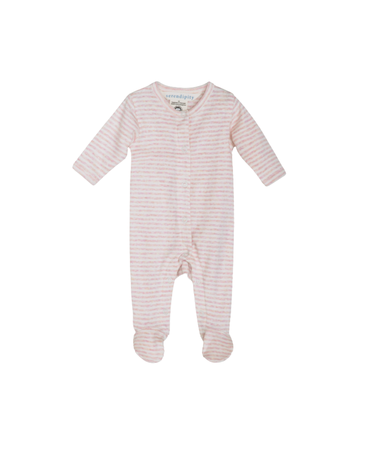 Organic Footies - rosebud/ natural stripe <br> Serendipity
