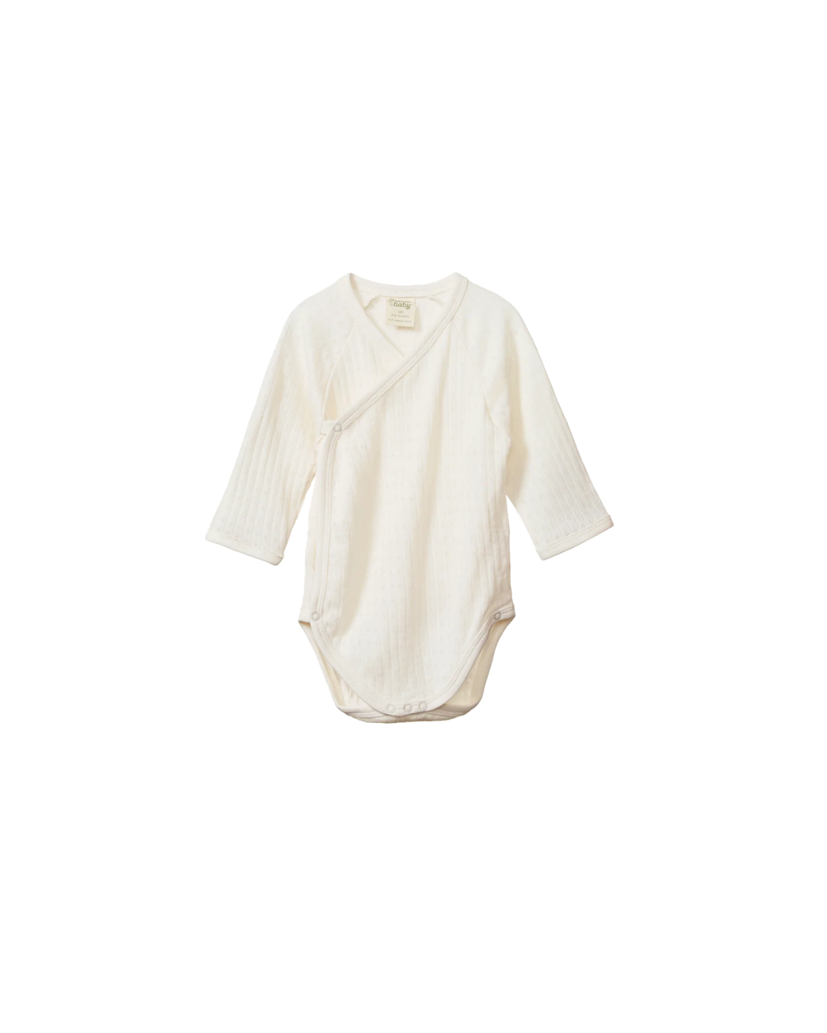 Pointelle Long Sleeve Kimono Bodysuit