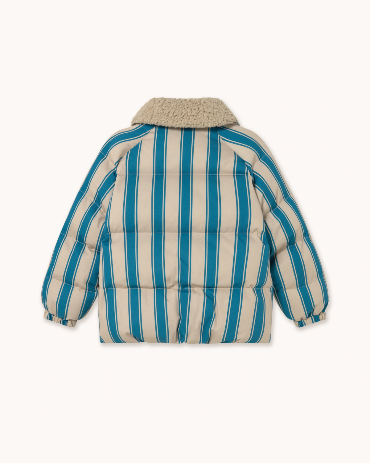 Blue Retro Striped Puffer Jacket <br> Tiny Cottons