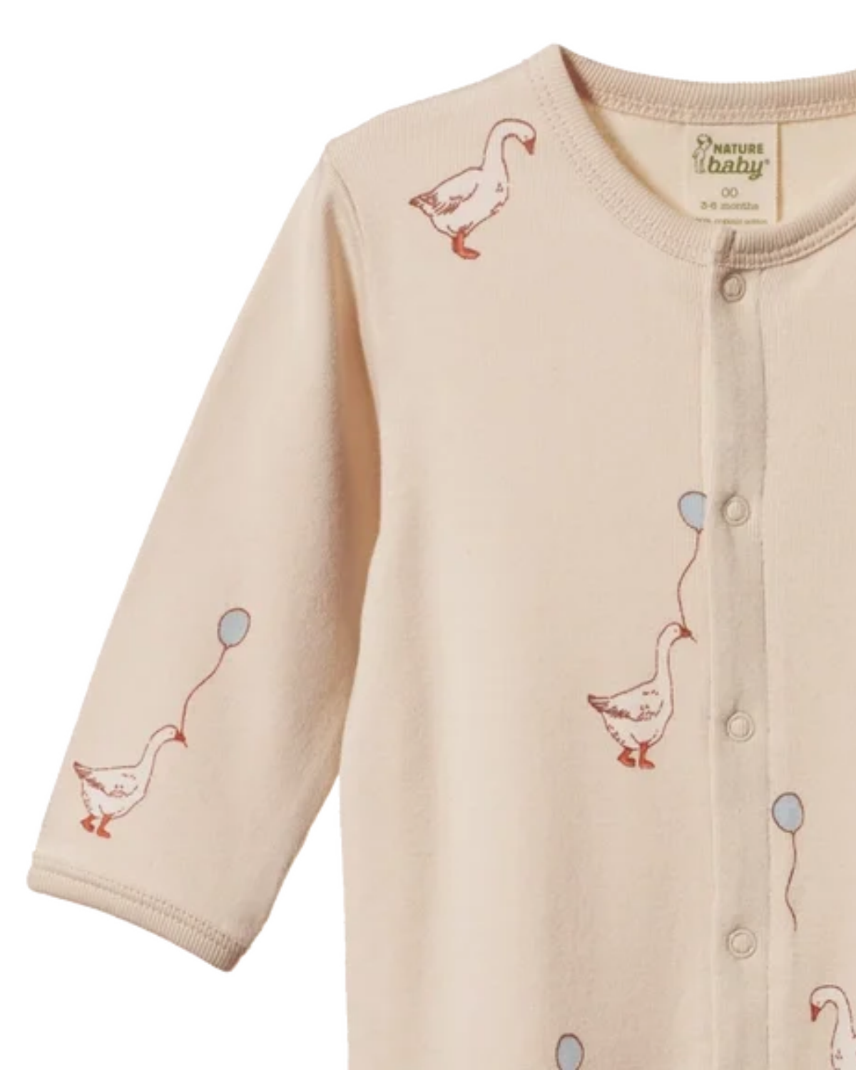 Organic Cotton Footies - goose and balloon