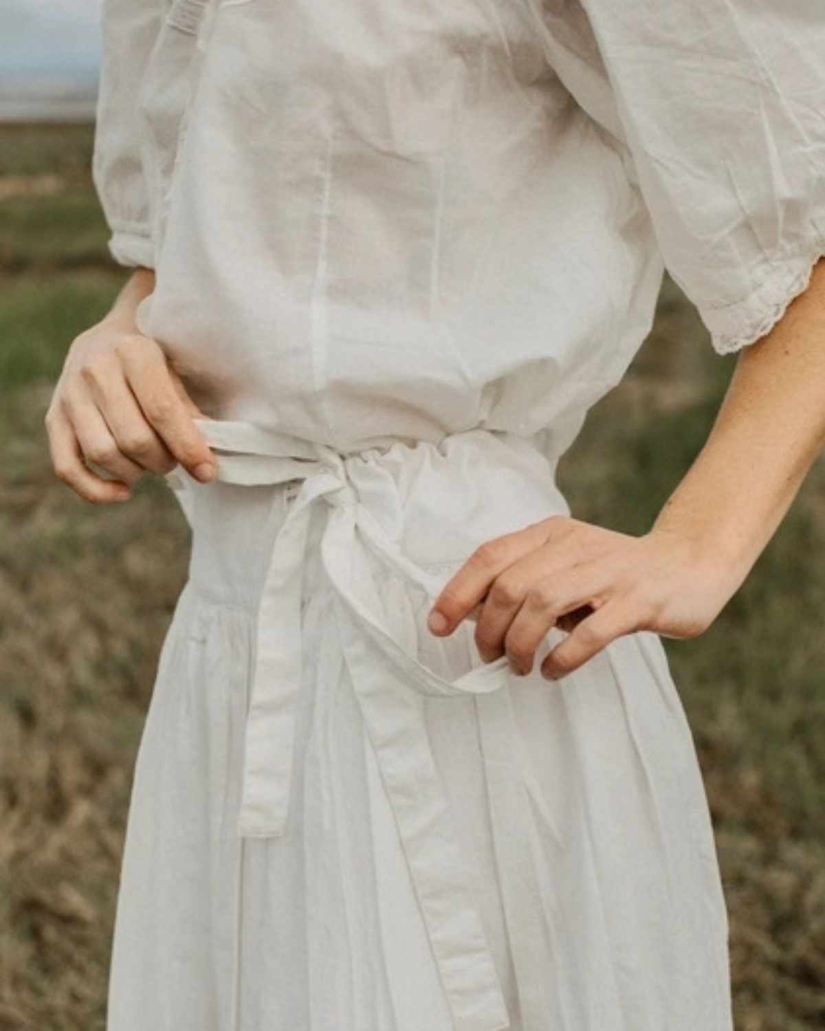 The Florence Skirt in Pure White-Cotton Poplin Pintuck Skirt