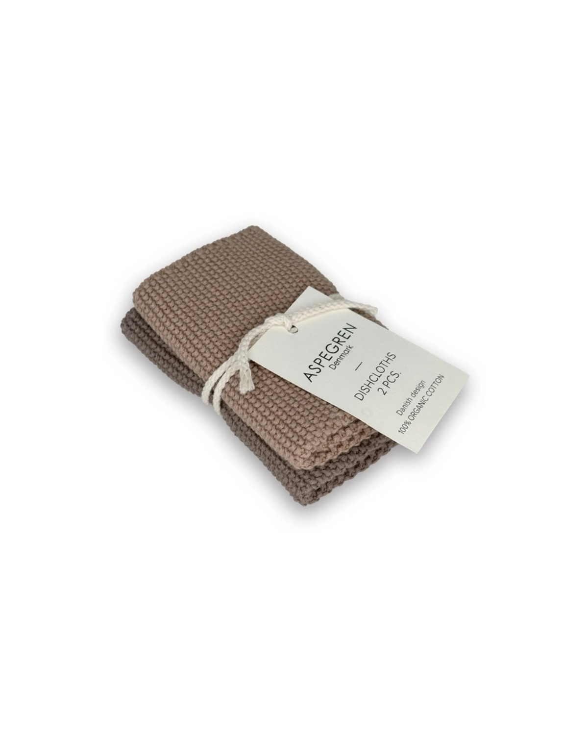 Knitted Dishcloths - hazelnut - Set of 2