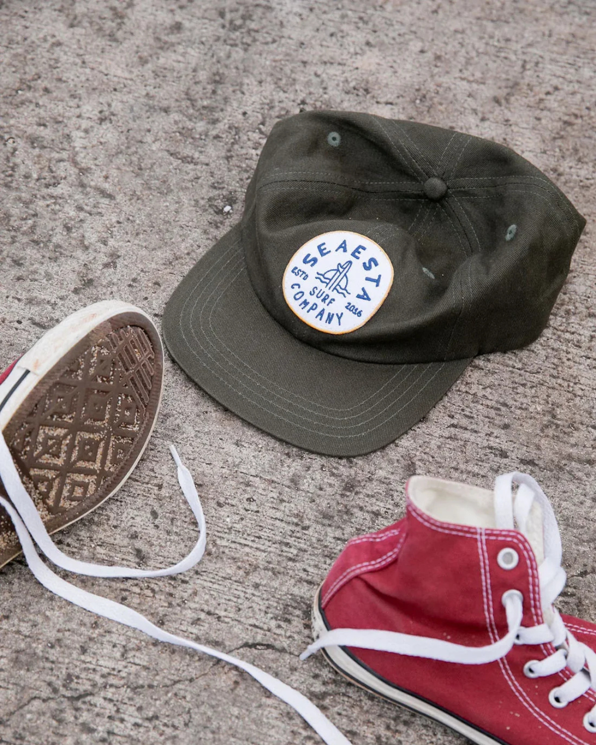 Shoreline Patch Snapback Hat - Olive