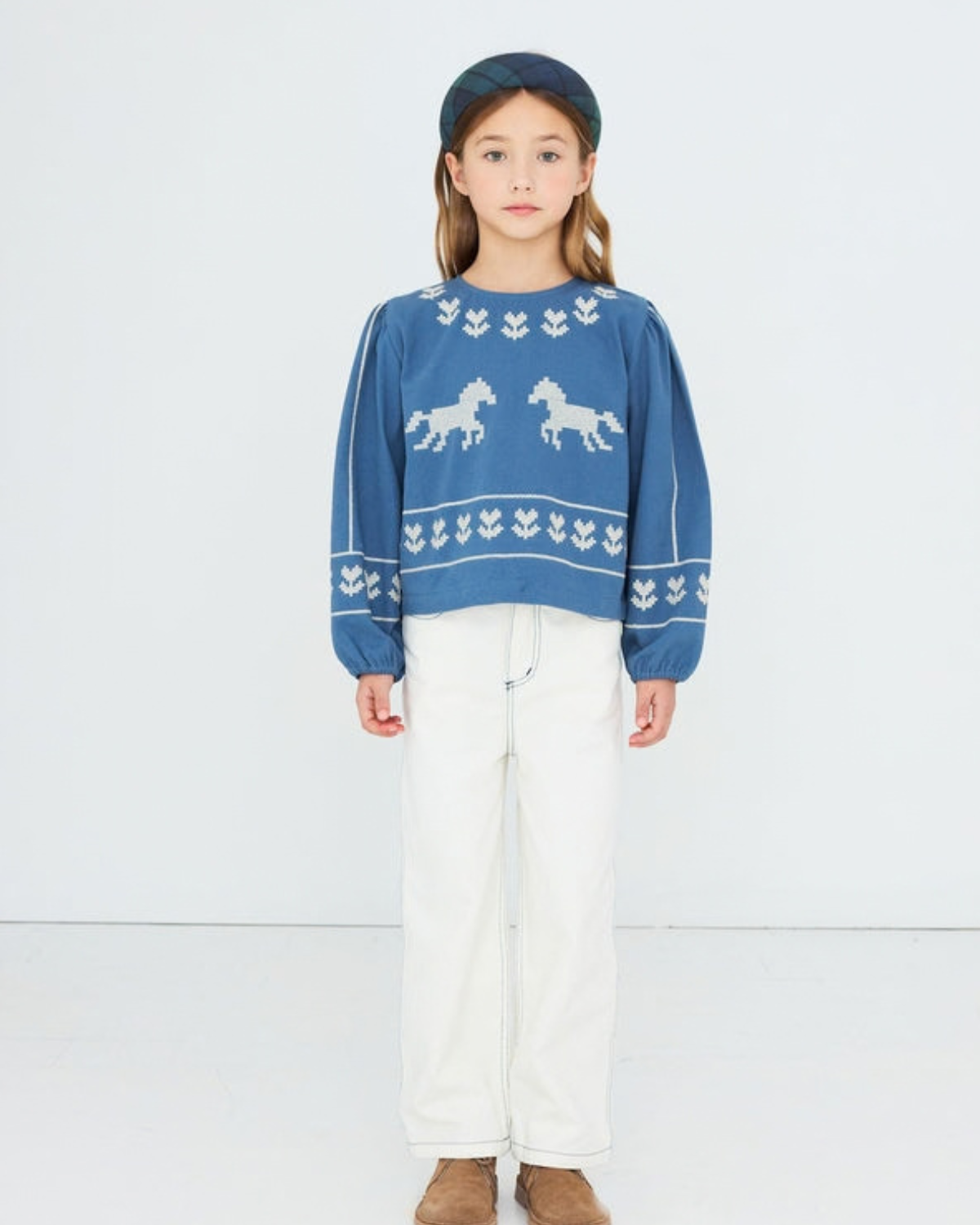 Horses and Flowers Blouse <br> Tiny Cottons