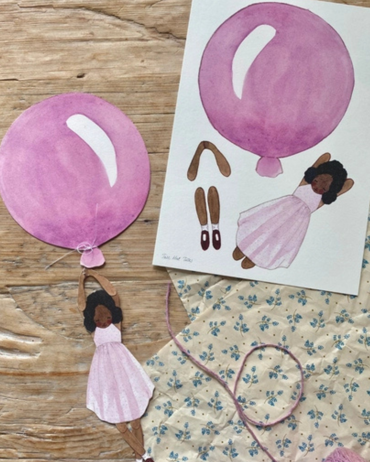 Mobile - Balloon with Dark Hair Girl
