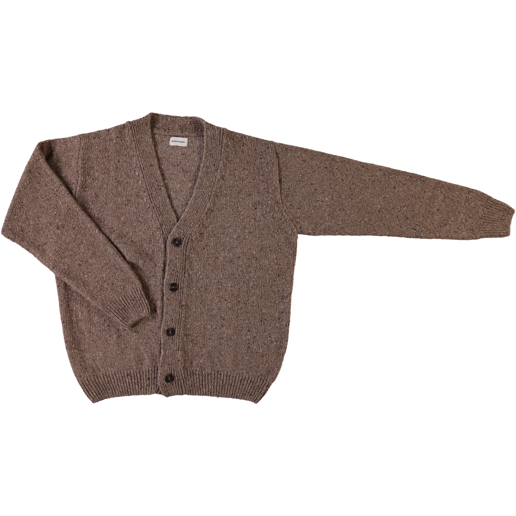 Wool Cardigan - speckled brown <br>Poudre Organic