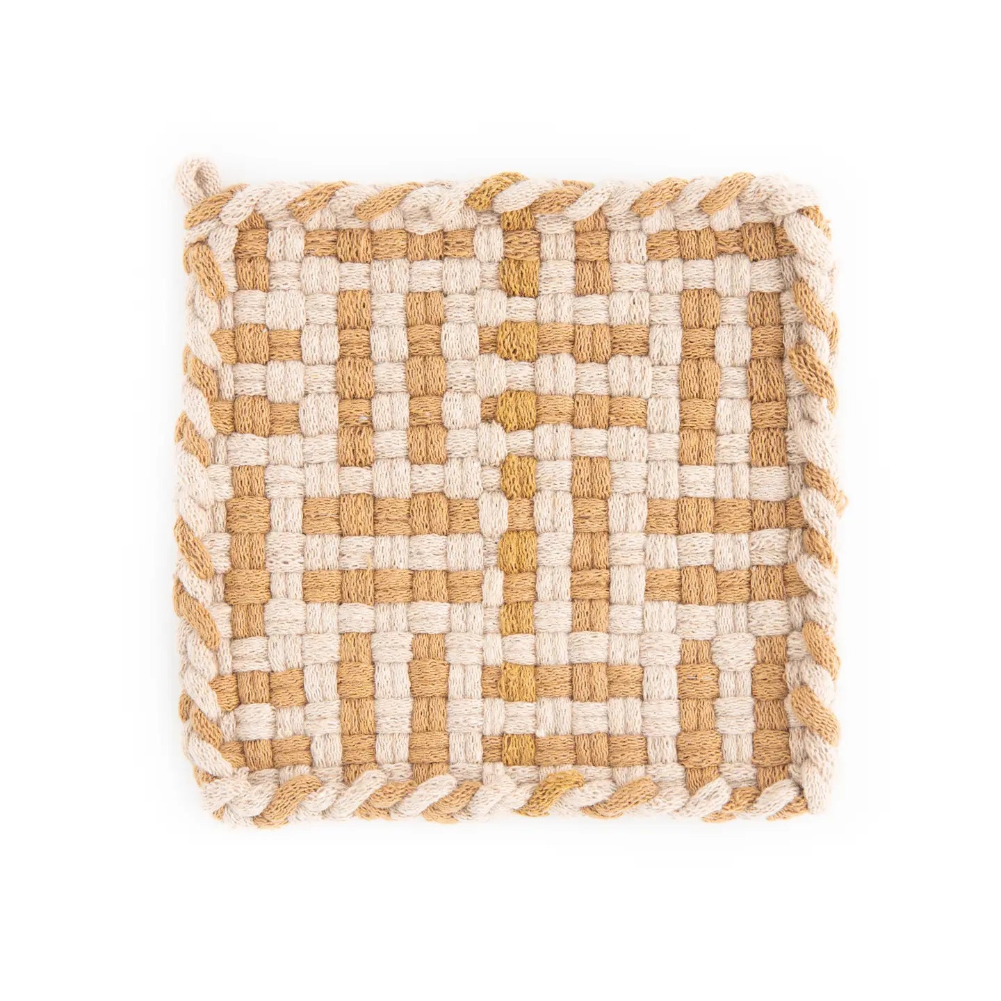 Pot Holder - flax + ochre <br>Kate Kilmurray