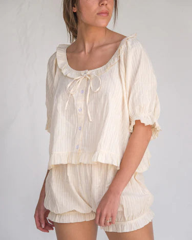 Romeo Sleep Set  - cream eyelet
