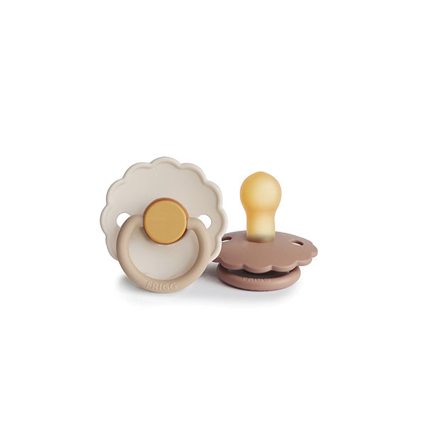 Pacifier Natural Rubber Daisy 2 Pack - Chamomile / Peach Bronze