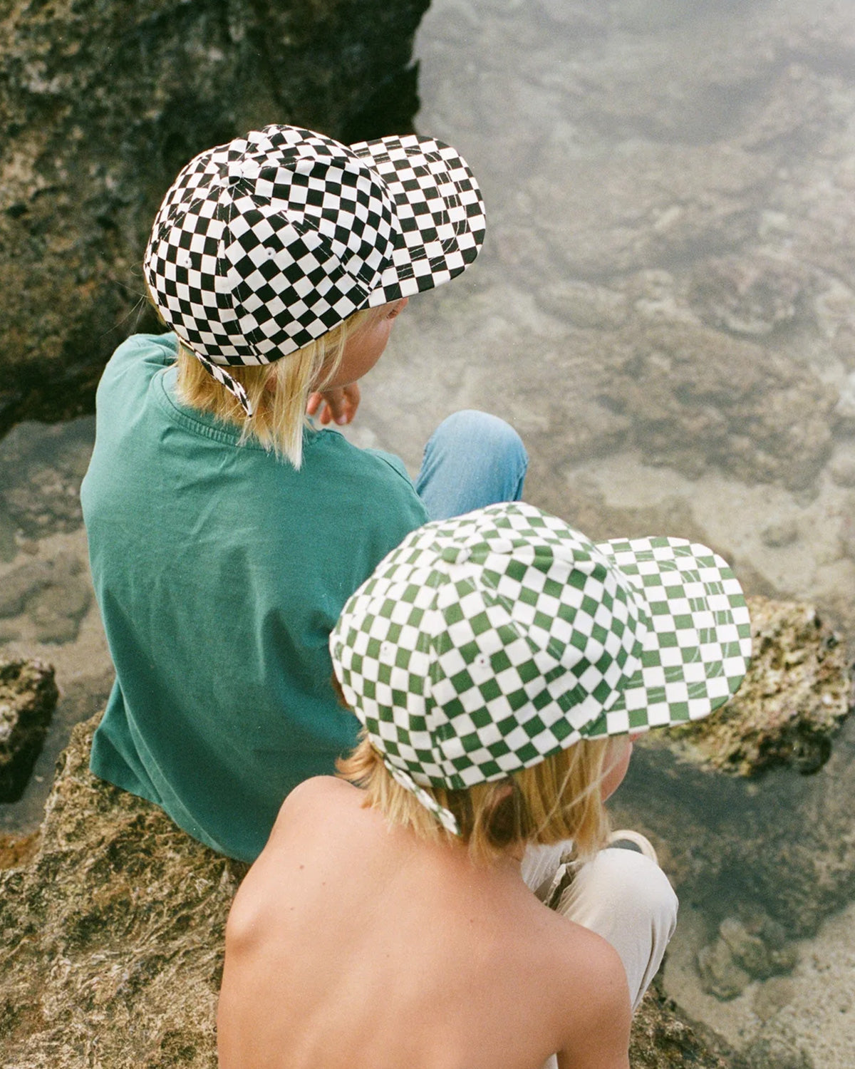 Kids Checkerboard Field Trip Hat - cactus <br> WELD MFG