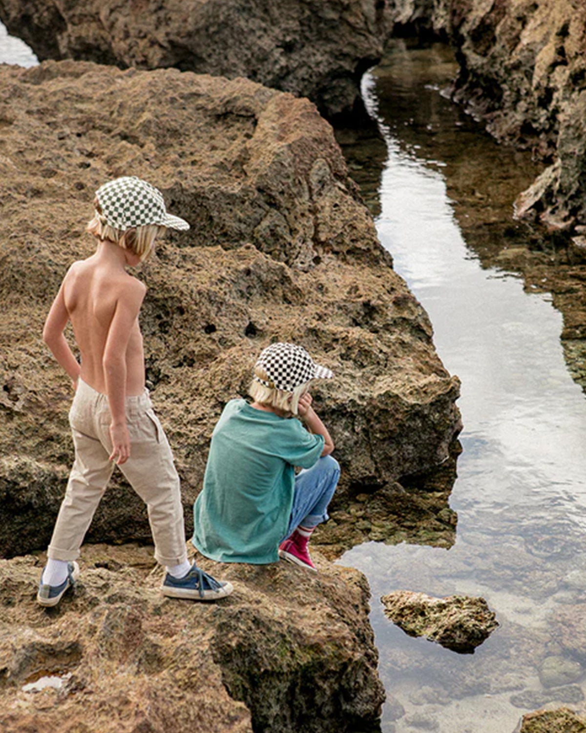 Kids Checkerboard Field Trip Hat - cactus <br> WELD MFG