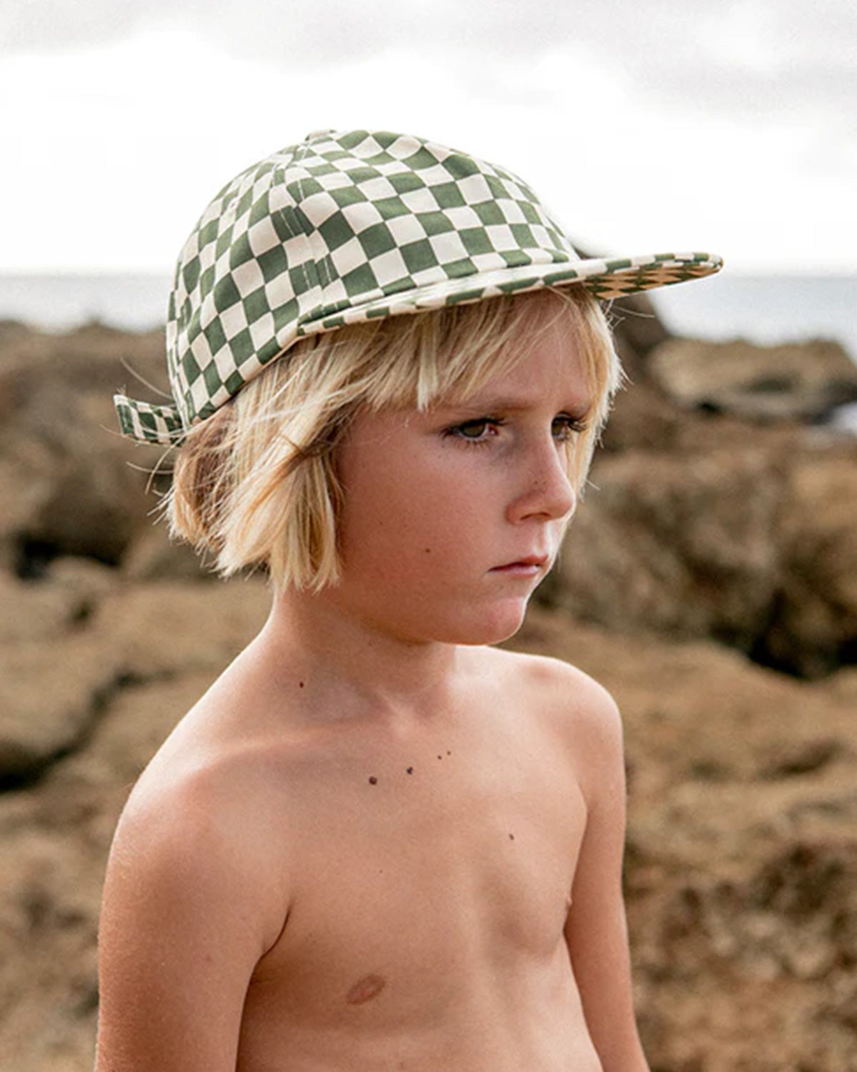 Kids Checkerboard Field Trip Hat - cactus <br> WELD MFG