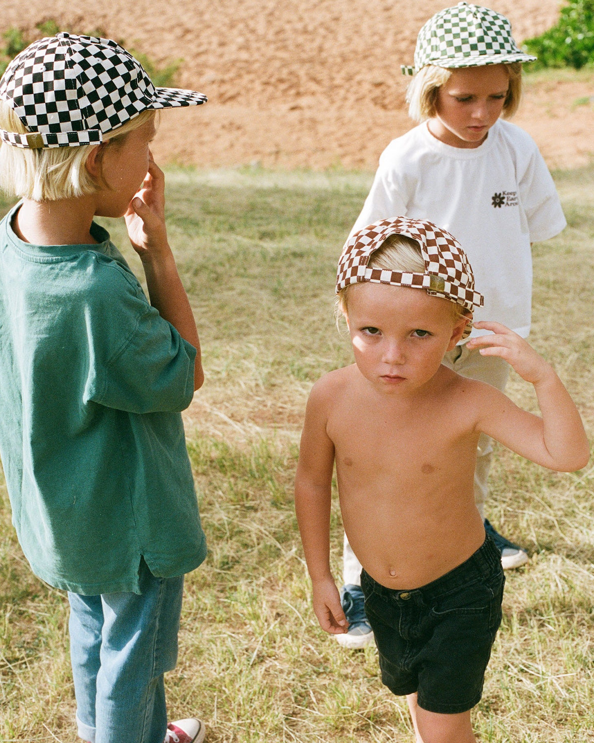 Kids Checkerboard Field Trip Hat - cactus <br> WELD MFG