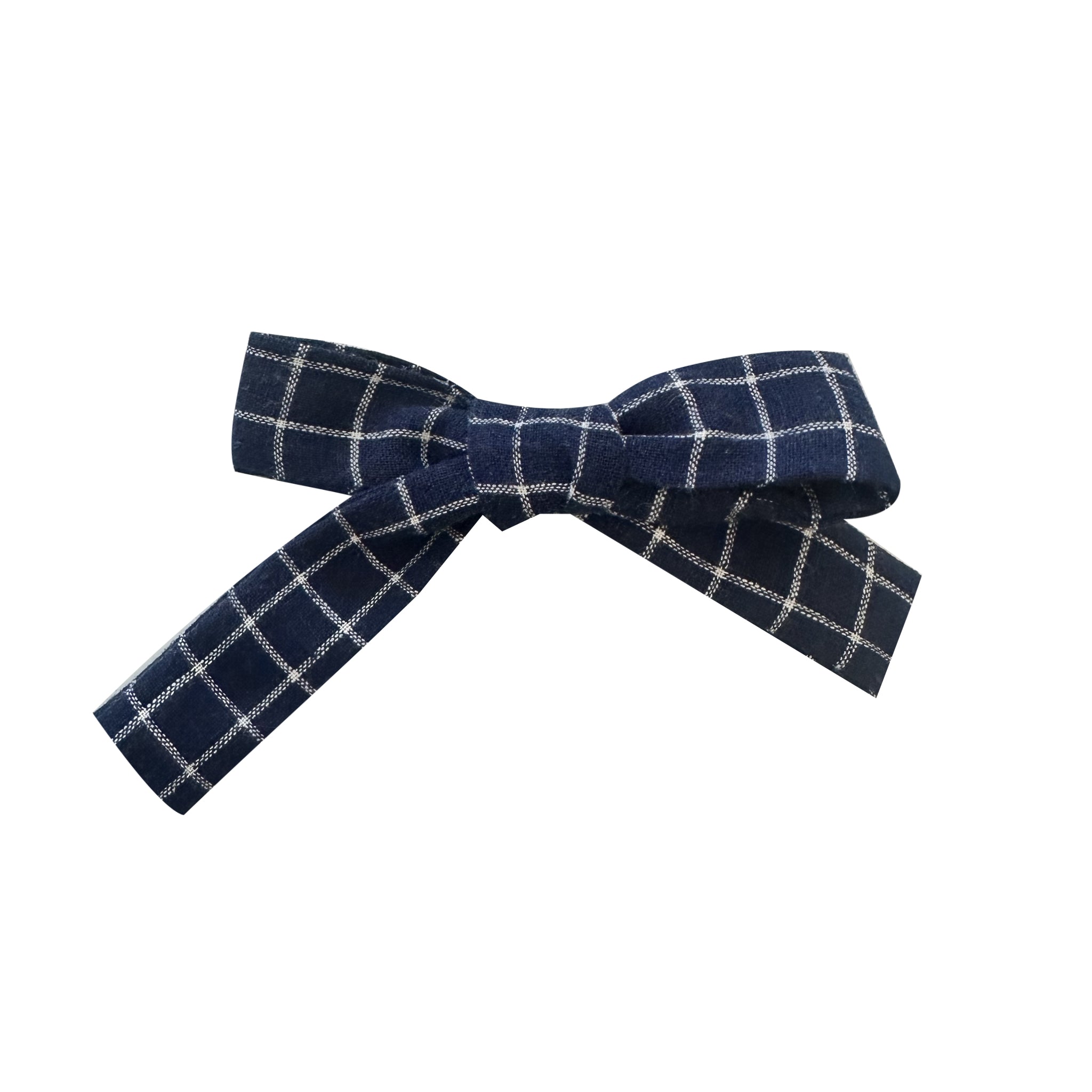 Large Bow - navy grid