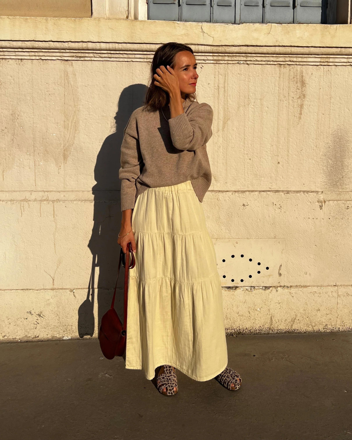 Long Gauze Skirt <br>Poudre Organic