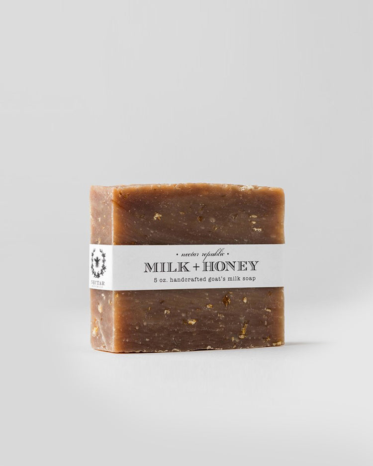 Gift Set - Milk & Honey Bar Soap + Soap Dish + Sea Sponge