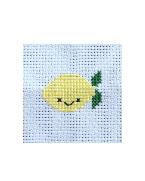 Mini Cross Stitch Kit with Lemon Design