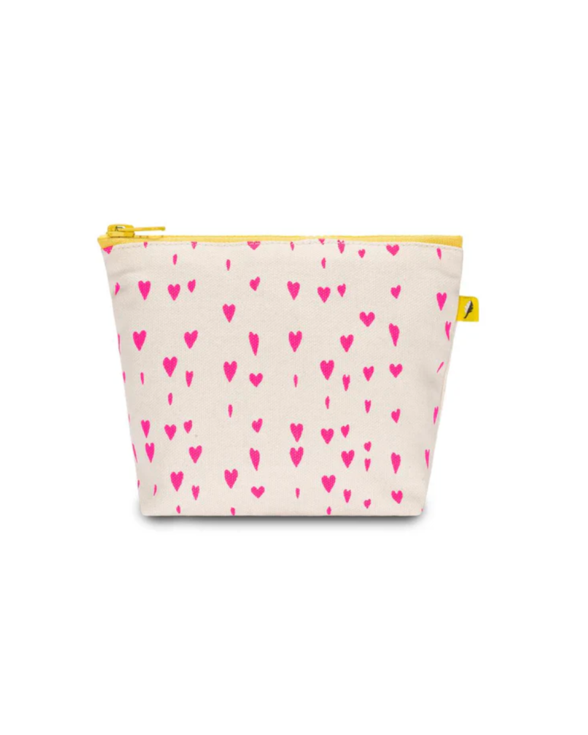 Organic Cotton Canvas Zip Bag - Tiny Hearts