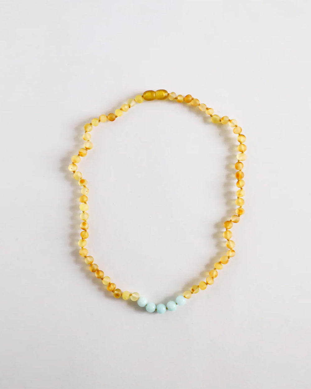 Raw Honey Baltic Amber & Amazonite Halo Necklace main image 1