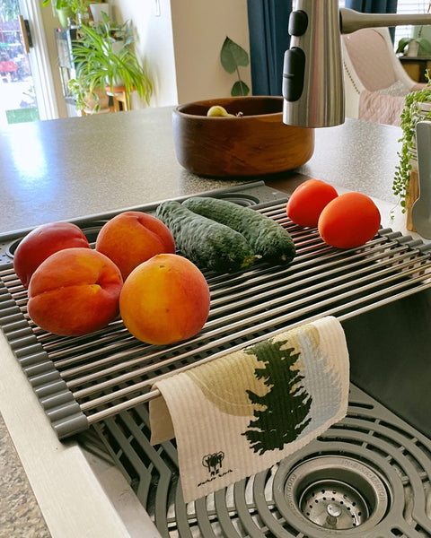 Roll Up Silicone + Stainless Steel Dish Drying Rack