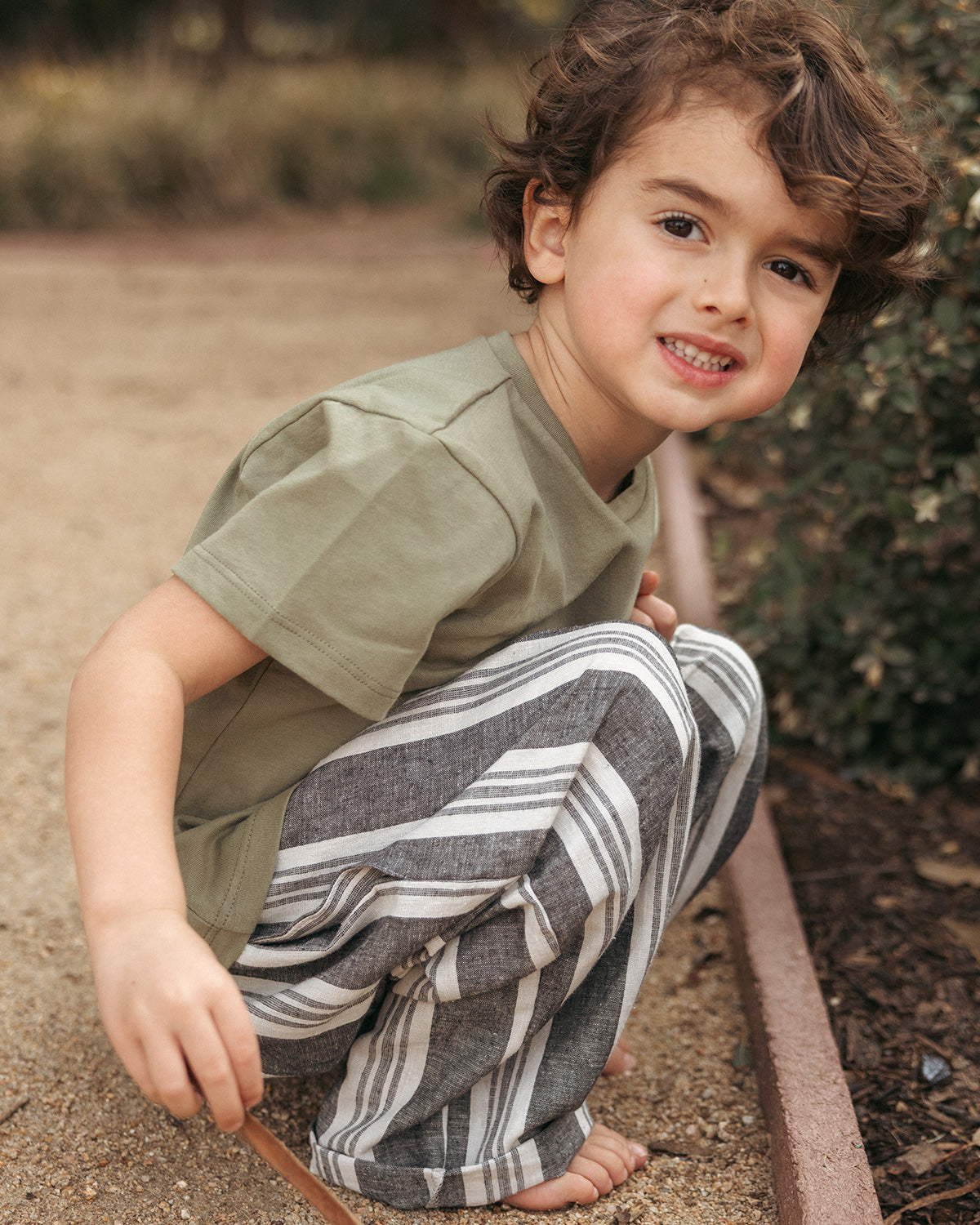 little boy with tee and pants