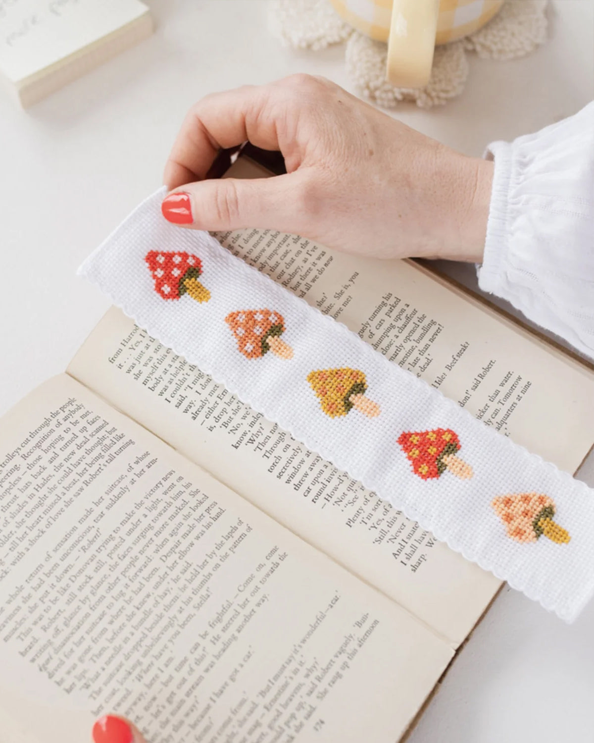 Bookmark Cross Stitch Kit - mushrooms