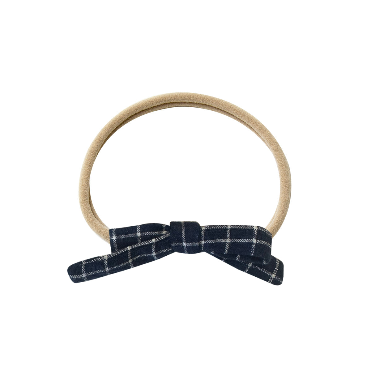 Mini Bow Headband - navy grid