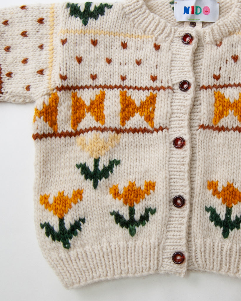 Handmade Wool Tulip Cardigan