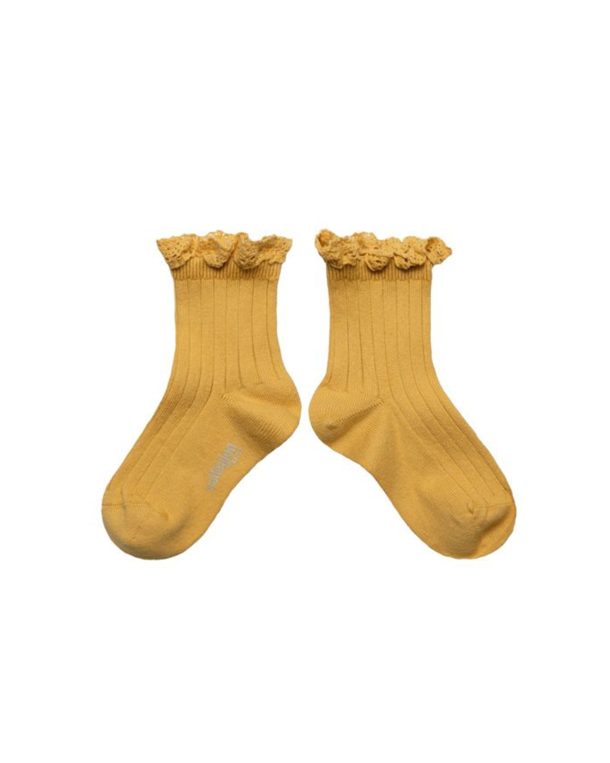 Collegien Lace Trim Ankle Socks - chamomile