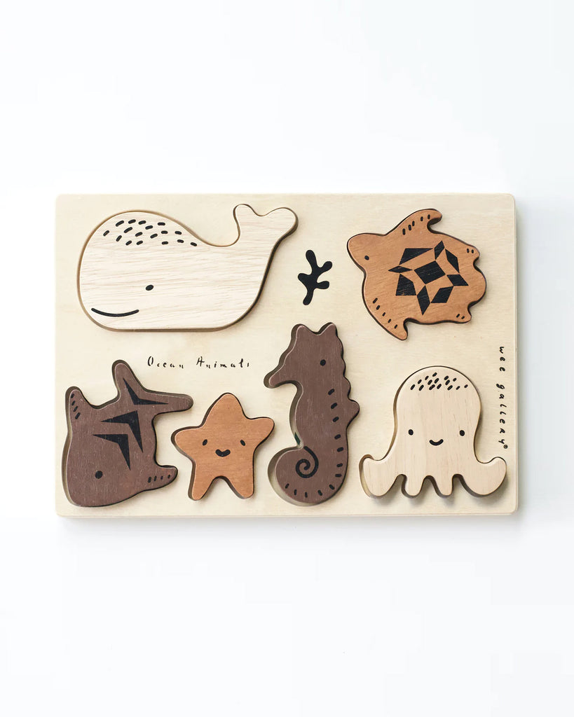 Wooden Puzzle - Ocean Animals- <br>Wee Gallery