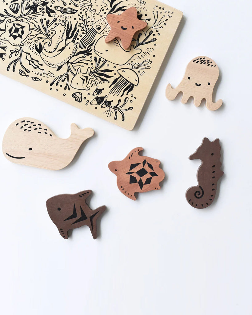 Wooden Puzzle - Ocean Animals- <br>Wee Gallery
