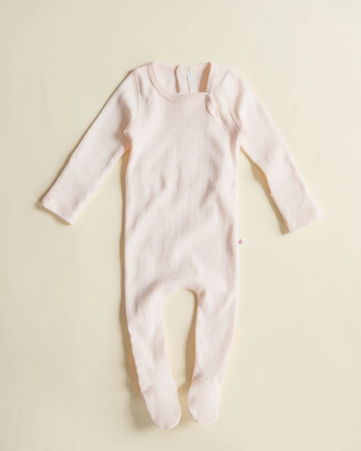 Pointelle Footie - barely pink