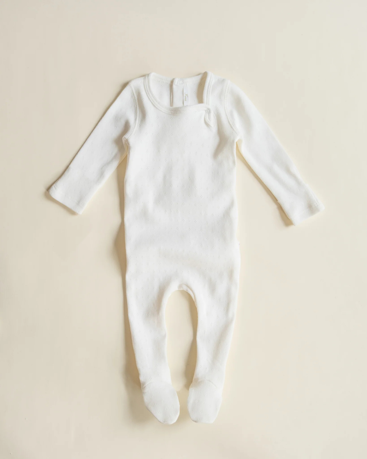 Pointelle Footie - dove white