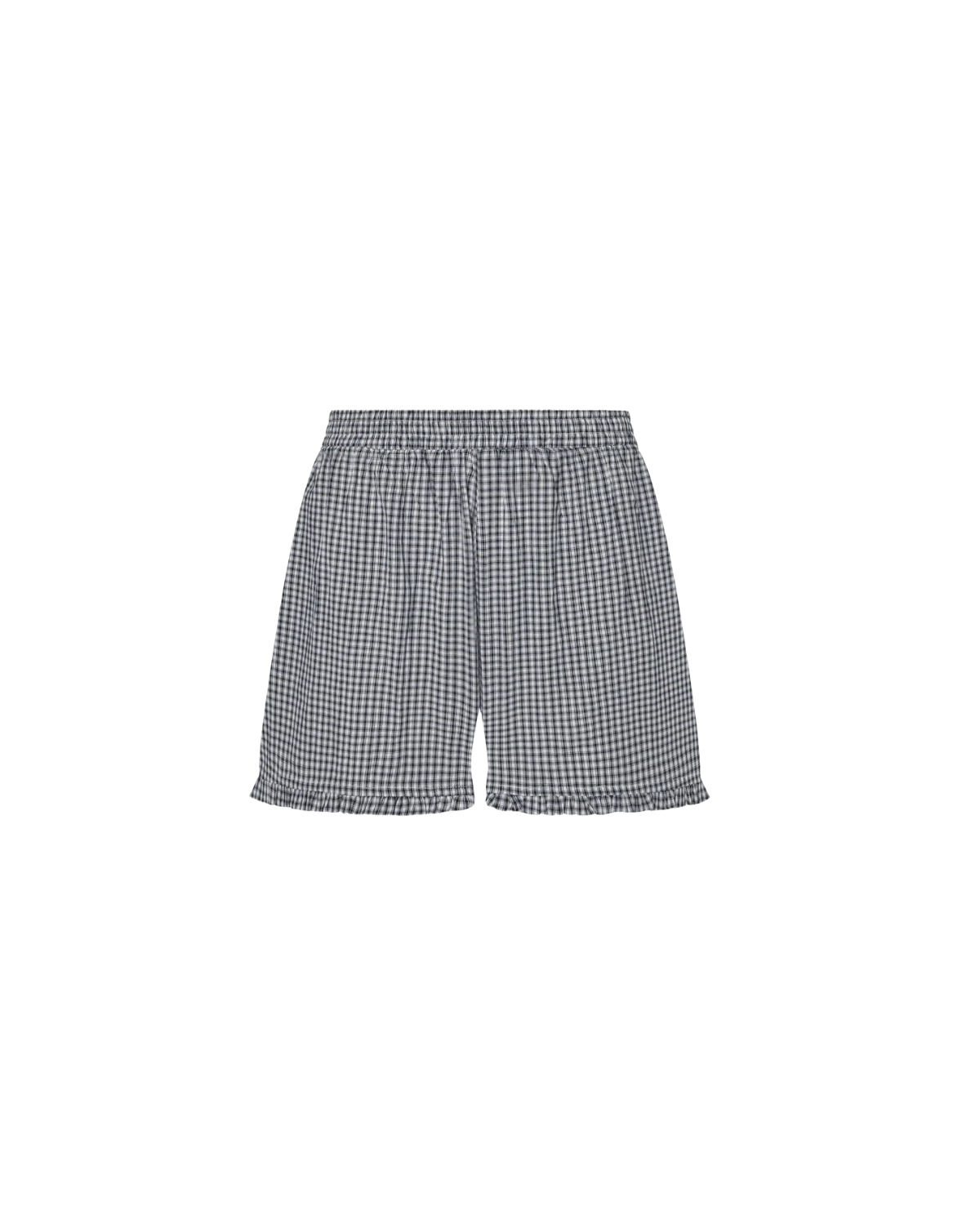 Ruffle Boxer Shorts - navy gingham