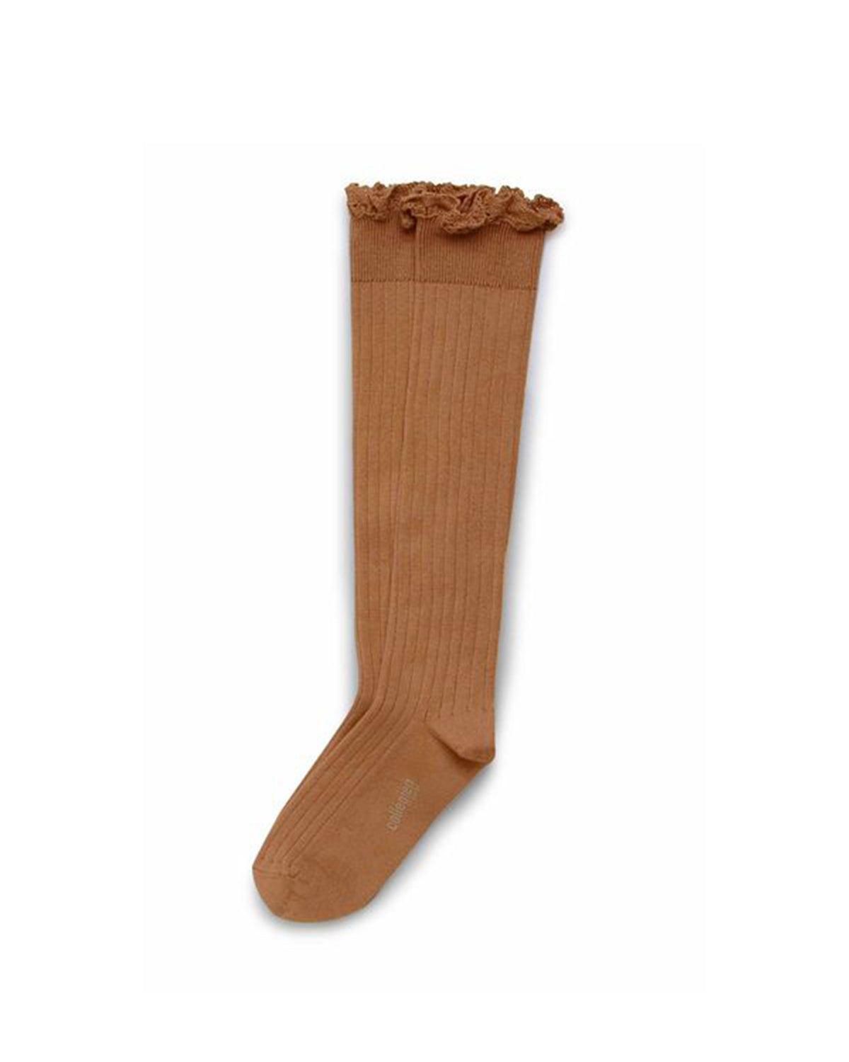 Women's Ruffle Knee Socks - caramel