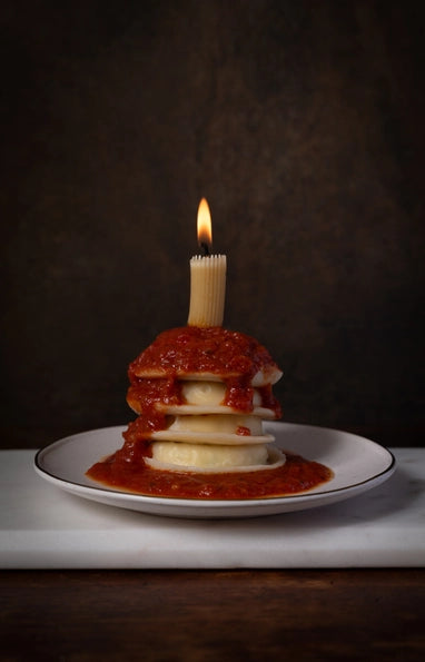 Pure Beeswax Rigatoni Pasta Candle Set