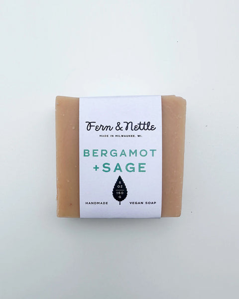 Bergamot Sage Handmade Vegan Soap <br>Fern and Nettle